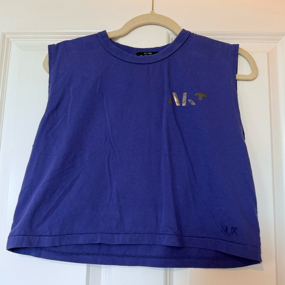 NUX Purple Tank Top with Silver Logo
